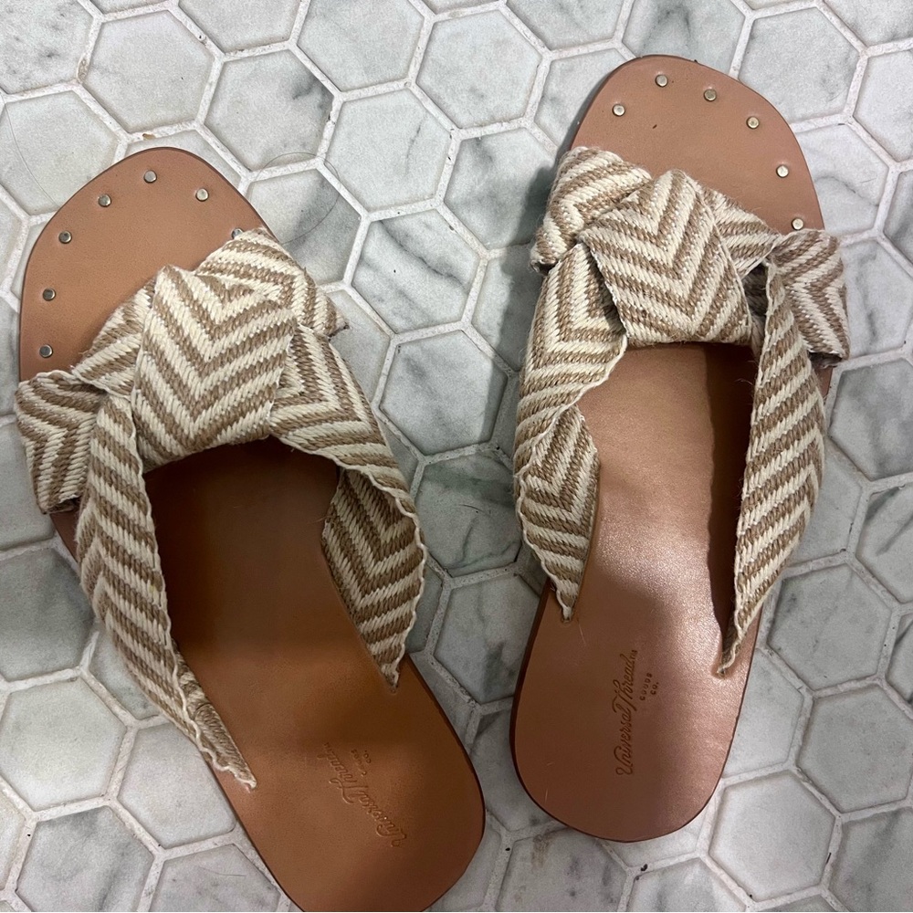 Tan Chevron Sandals